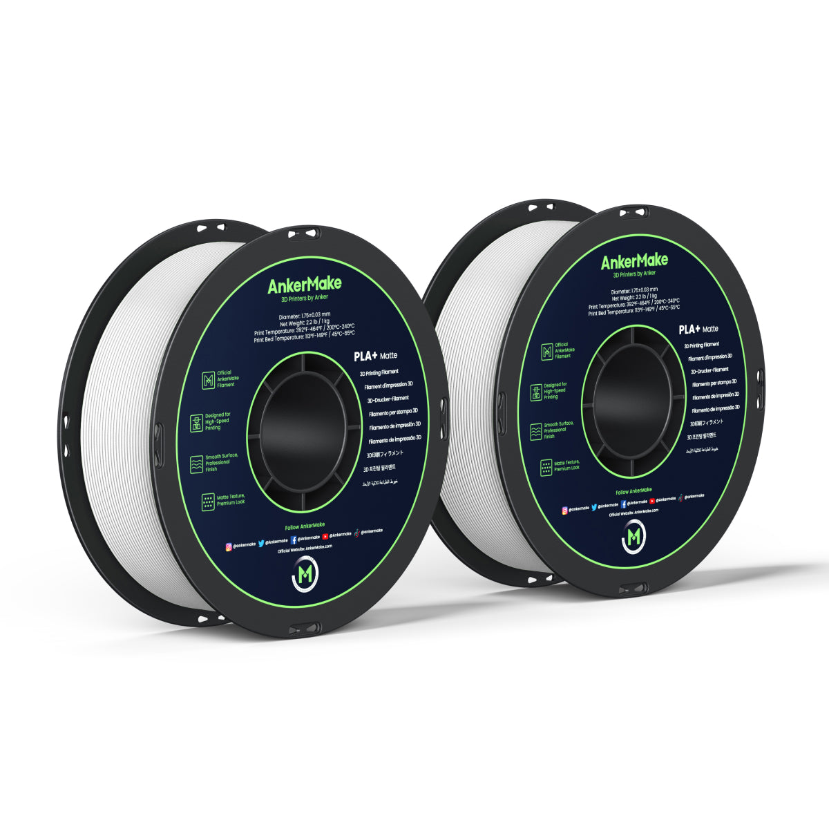 AnkerMake PLA+ Matte Filament (2-Pack)